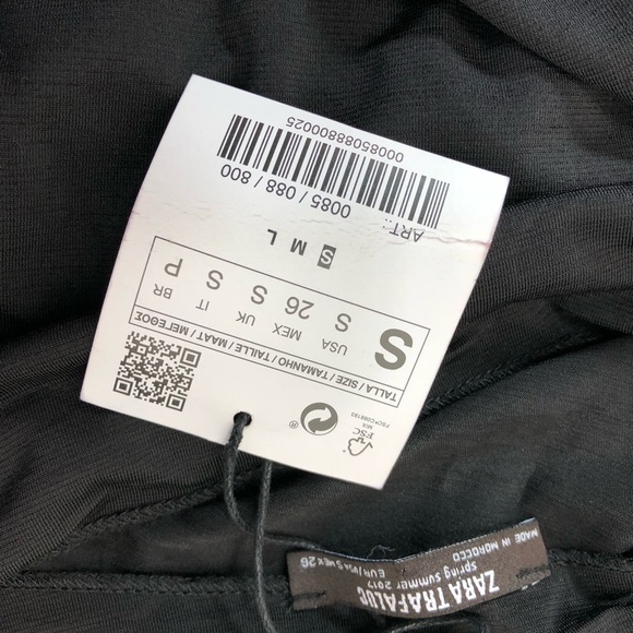 New Zara Trafaluc one shoulder black small dress - Picture 7 of 8